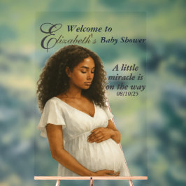 Elegant Boho Black Mom to be Baby Shower Acrylschild