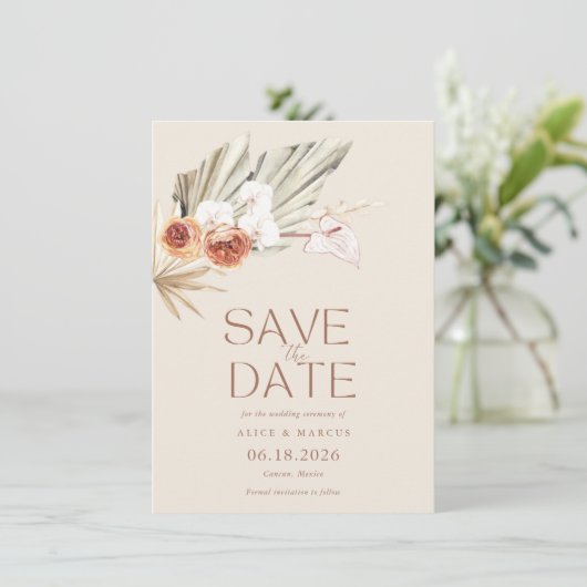 Elegant Boho Bloral Wedding speichern das Datum Save The Date (Stehend Vorderseite)