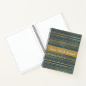 Elegant Boho Blue and Gold Stripe Sketch Notizblock (Innenseite)