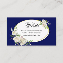 Elegant Boho Blue Floral Wedding Website Umschließ Visitenkarte