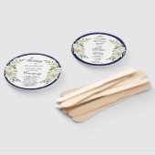 Elegant Boho Blue Floral Wedding Zeremonie Fächer (Non-assembled)