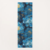 Elegant Boho Blue Gold Floral Mandala Yogamatte (Vorderseite)