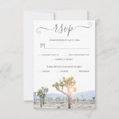 Elegant Boho Blue Greenery Custom Joshua Tree RSVP Karte (Vorderseite)