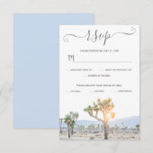 Elegant Boho Blue Greenery Custom Joshua Tree RSVP Karte (Vorne/Hinten)