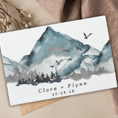 Elegant Boho Blue Mountain Forest Wedding Gästebuch