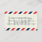 Elegant Boho Blue Red Scissors Hair Stylist Visitenkarte (Rückseite)