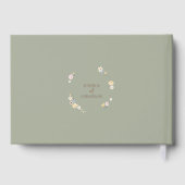 Elegant boho Blume Sage Wedding Gästebuch (Rückseite)