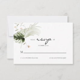 Elegant Boho Blumengrün Hochzeit RSVP Karte