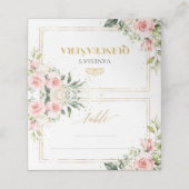 Elegant boho blush Blues Gold Tiara sage 15. Platzkarte (Außenseite Aufgefaltet)