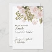 Elegant BOHO Blush Pink Wedding Dankeskarte (Vorderseite)