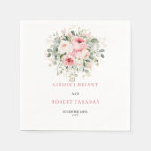 Elegant Boho Blush Rose Gold Wedding Napkins Serviette (Vorderseite)