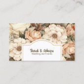 Elegant Boho Bohemisch Gold Champagne Brown Floral Visitenkarte (Vorderseite)