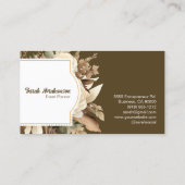 Elegant Boho Bohemisch Gold Champagne Brown Floral Visitenkarte (Rückseite)