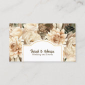 Elegant Boho Bohemisch Gold Champagne Brown Floral Visitenkarte (Vorderseite)