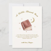 Elegant Boho Book Moon Star Baby Shower Dankeskarte (Vorderseite)