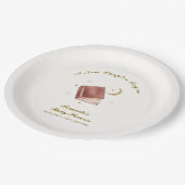 Elegant Boho Book Moon Star Baby Shower Pappteller (Schrägansicht)