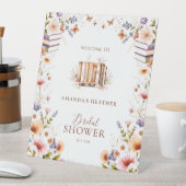 Elegant Boho Book Theme Brautparty Willkommen Sockelschild (In Situ)