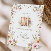 Elegant Boho Book Theme Brautparty Willkommen Sockelschild