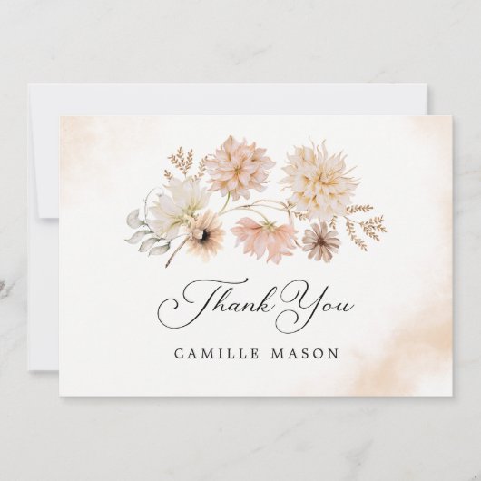 Elegant Boho Botanical Danke-Karte Dankeskarte (Vorderseite)