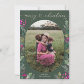 Elegant Boho Botanical Foliage Grün Weihnachten (Vorderseite)