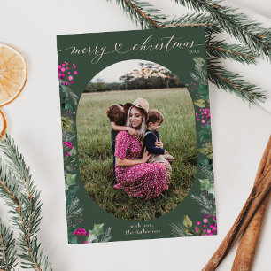 Elegant Boho Botanical Foliage Grün Weihnachten