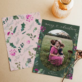 Elegant Boho Botanical Foliage Grün Weihnachten