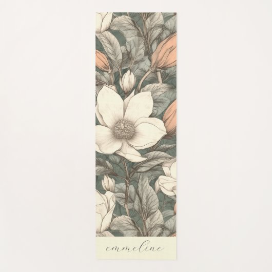 Elegant Boho Botanical Name Yogamatte (Vorderseite)