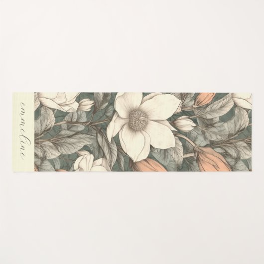 Elegant Boho Botanical Name Yogamatte (Vorderseite (Horizontal))