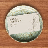 Elegant boho botanical pastel earthy QR code Visitenkarte