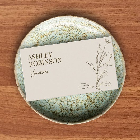 Elegant boho botanical pastel earthy QR code Visitenkarte