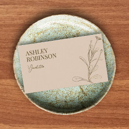 Elegant boho botanical pastel earthy QR code Visitenkarte