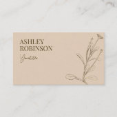 Elegant boho botanical pastel earthy QR code Visitenkarte (Vorderseite)
