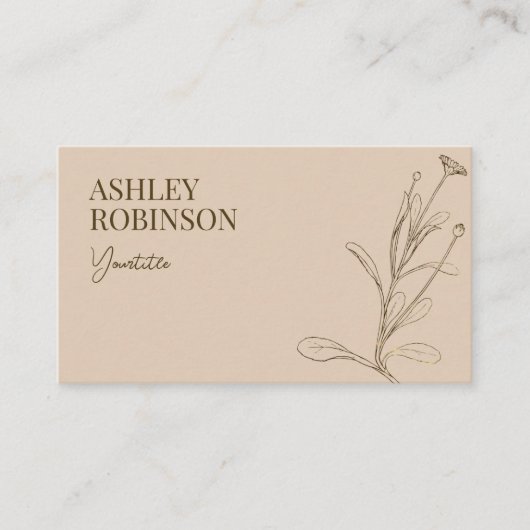 Elegant boho botanical pastel earthy QR code Visitenkarte (Vorderseite)