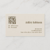Elegant boho botanical pastel earthy QR code Visitenkarte (Rückseite)