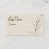 Elegant boho botanical pastel earthy QR code Visitenkarte (Vorderseite)