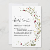 Elegant Boho Botanische Wildblume Bridal Brunch Einladung (Vorderseite)