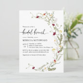 Elegant Boho Botanische Wildblume Bridal Brunch Einladung (Stehend Vorderseite)
