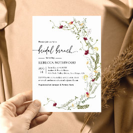 Elegant Boho Botanische Wildblume Bridal Brunch Einladung