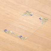 Elegant Boho Botanische Wildblumen Skript Hochzeit Acryleinladungen (Ablage )