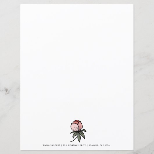 Elegant Boho Botanisches Blumenrosa (Vorderseite)