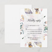Elegant Boho Bouquet Wedding Rsvp Begleitkarte (Vorne/Hinten)