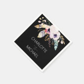 Elegant Boho Bouquet Wedding Serviette (Ecke)