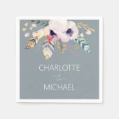 Elegant Boho Bouquet Wedding Serviette (Vorderseite)
