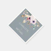 Elegant Boho Bouquet Wedding Serviette (Ecke)