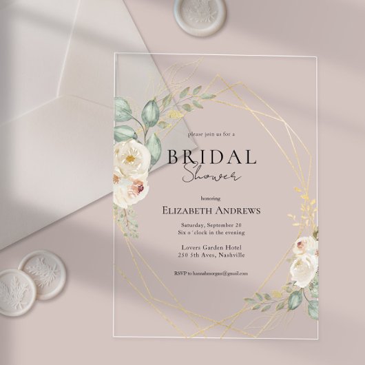 Elegant Boho Brautparty Acryleinladungen