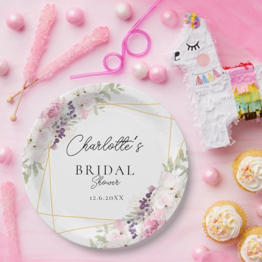 Elegant Boho Brautparty Pappteller (Party)