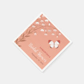 Elegant Boho Brautparty Wildblumen Butterfly Serviette (Ecke)