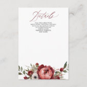 Elegant Boho Burgundy Blush Floral Wedding Begleitkarte (Vorderseite)