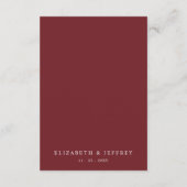 Elegant Boho Burgundy Blush Floral Wedding Begleitkarte (Rückseite)