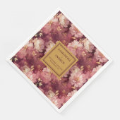 Elegant Boho Burgundy Blush Gold Wedding Napkins Serviette (Ecke)